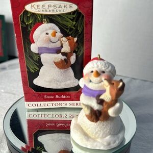 Hallmark Keepsake Snow Buddies 2nd in CollectorsSeries 1999 Snowman Ornament